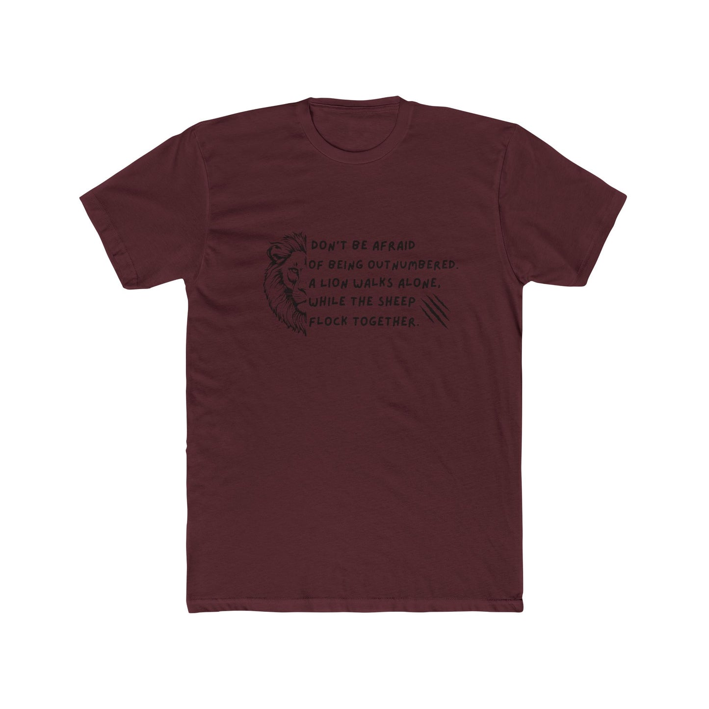 Motivational Lion Graphic Tee - Unisex Cotton Crew Shirt for Martial Arts Enthusiasts