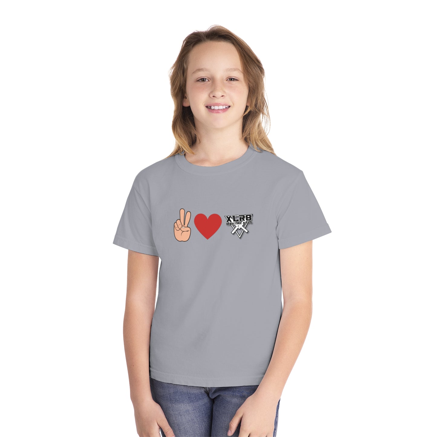 Youth Peace & Love Tee for Martial Arts Enthusiasts